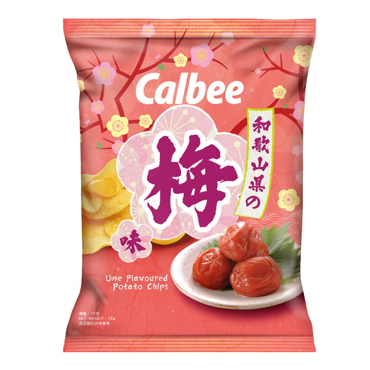 Calbee Potato Chips Ume Japanese plum  70g