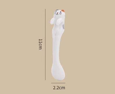 Hangable Ceramic Coffee Spoon Shiro Neko (White Cat 11*2*3cm)