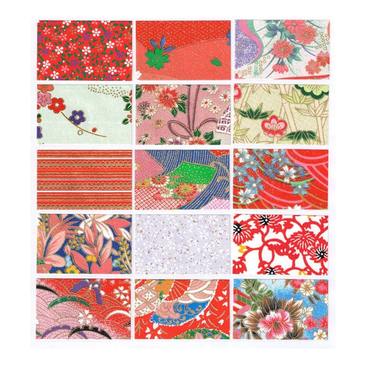 Washi Kawasumi Origami paper  Flowers 15x15 cm 15 pcs