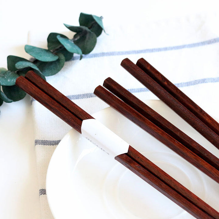 Nippon Nanmu Chopsticks Flat Headed Hexagonal 22.5cm