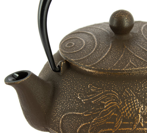 Kingyo Iwachu Teapot Gold Fish Brown 650 ml