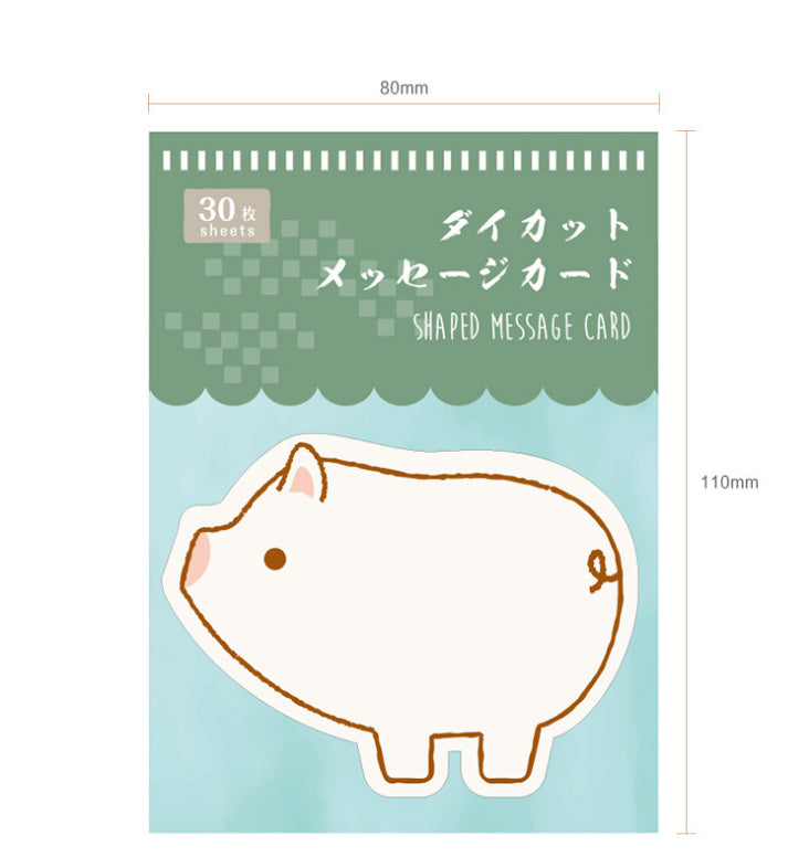 Cute Cartoon Note Card DIY Shaped Gift Message Card (Type 2) 30pcs 7*7cm