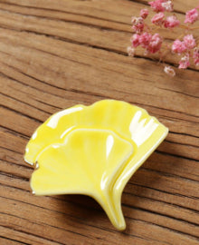 Nippon Chopstick Holder (Yellow Gingko Biloba with Gilde Edge 6ps)