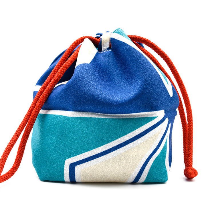 Japanese Kimono Kinchaku Handbag Blue