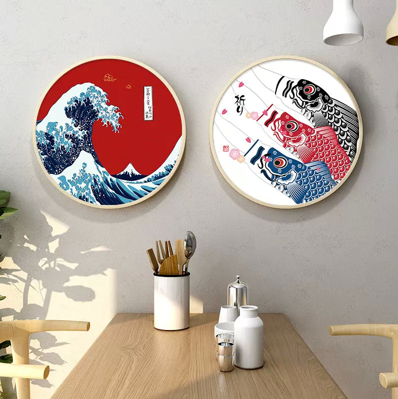 Japanese Famous Wall Art Carp Kites Koinobori 40*40cm