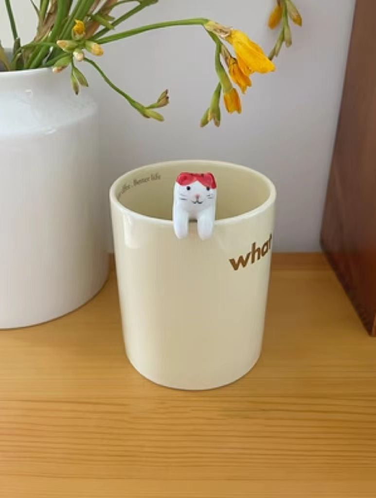 Hangable Ceramic Coffee Spoon Aka Neko (Red Cat 11*2*3cm)