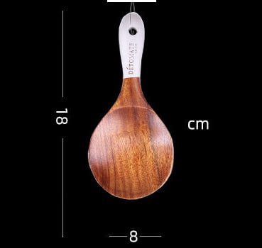 Teak Beaded Handle Kitchenware Wooden Rice Spoon 18*8cm