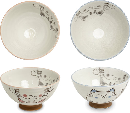 Three Cats Bowl Red + Blue Ø11 cm | H6 cm