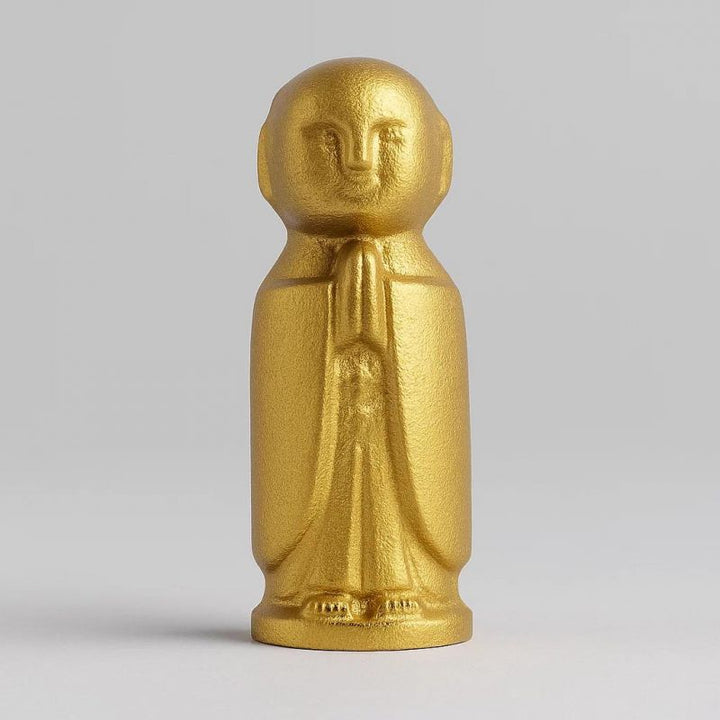 Cast iron paperweight, Jizo Protective Gold