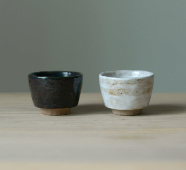 Nippon Toki Handmade Teacup/Sakecup Tedzukuri kappu Black (kuro small) 6*4.5cm 80ml