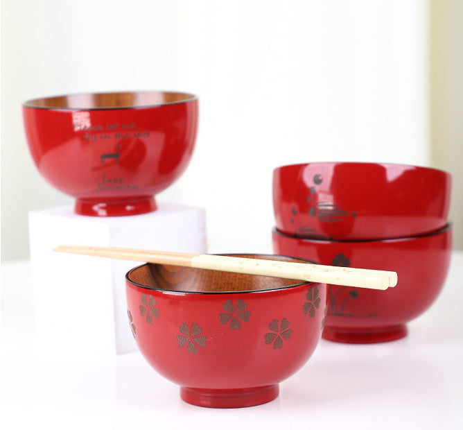 Nippon Flower Wooden Bowl