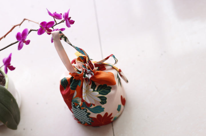 Japanese Kimono Handbag Green Tea Crane