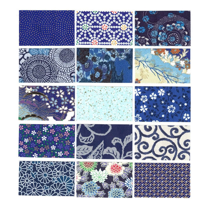Washi Kawasumi Origami paper  Denim Blue 15x15 cm 15 pcs