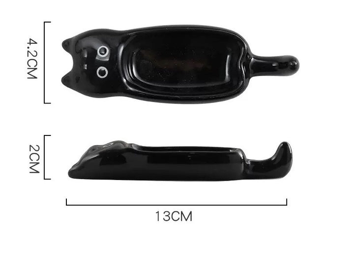 Saus Dish Cat Black 13 x 4.2cm | H2cm