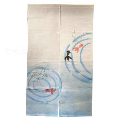Japanese door half curtains without punching (Goldfish 86-89*150cm)
