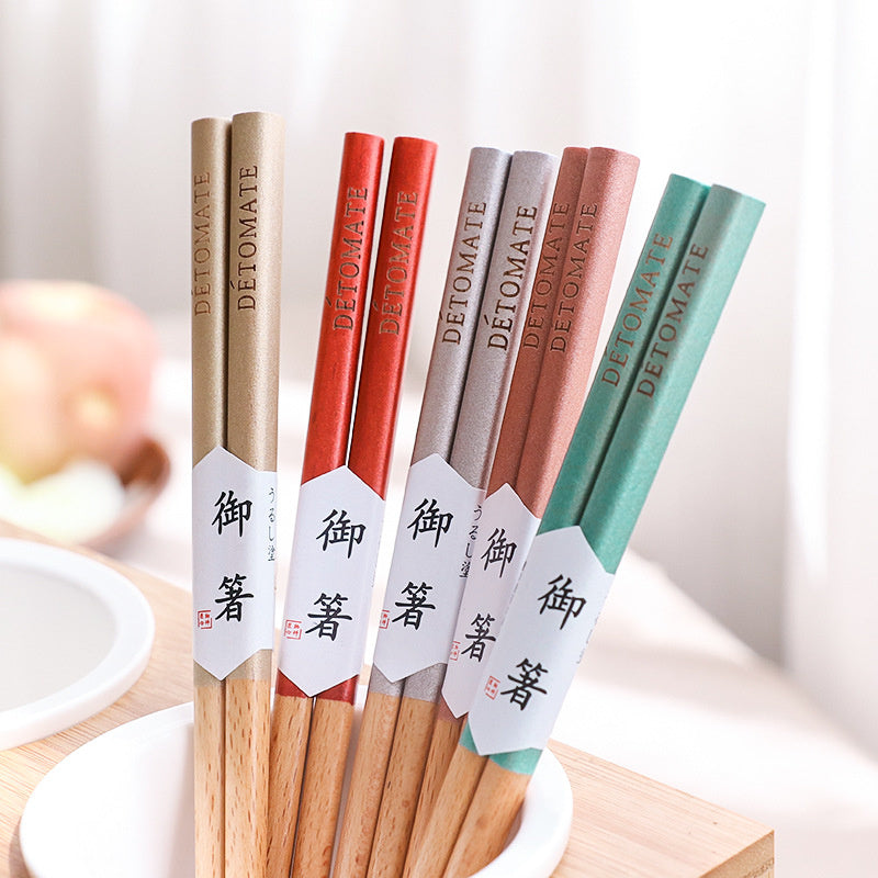 Nippon Beechwood Chopsticks (5 pairs with different color - Gift box)