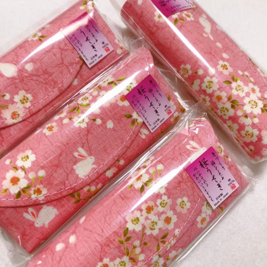 Japanese Sakura Rabbit Magnetic Sunglasses Protective Case Pink 16*6*3cm