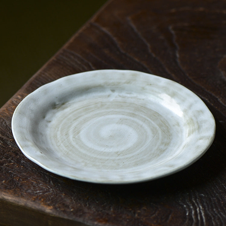 Nippon Toki Handmade Plate/Sushi plate Tedzukuri White (shiro 16cm)