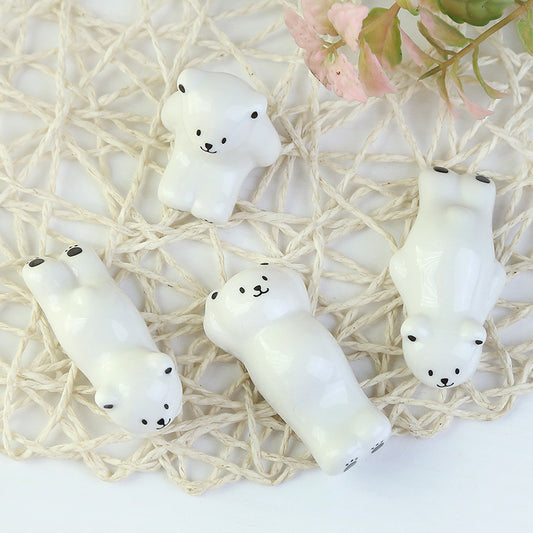 Japanese Chopstick Holder White Bear 4ps