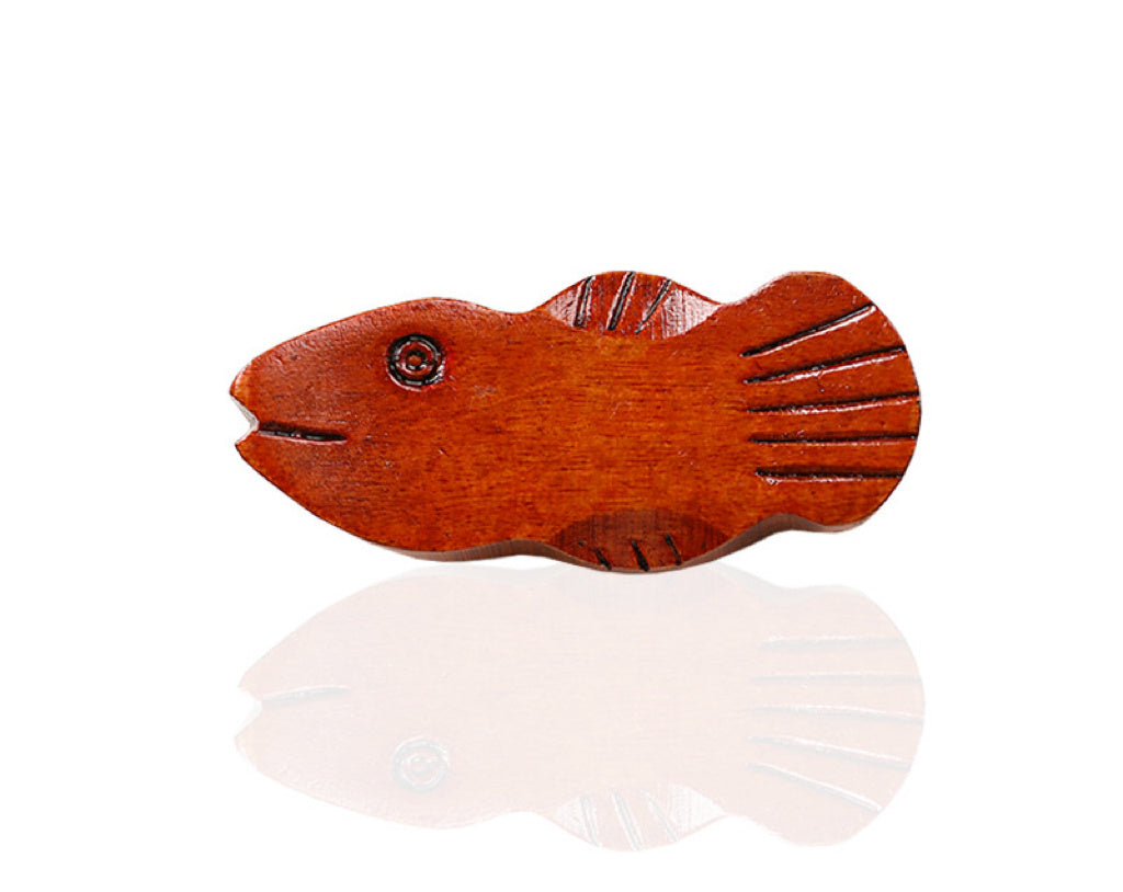 Nippon Wooden Chopstick Holder Ingot Fish 6.5*3cm