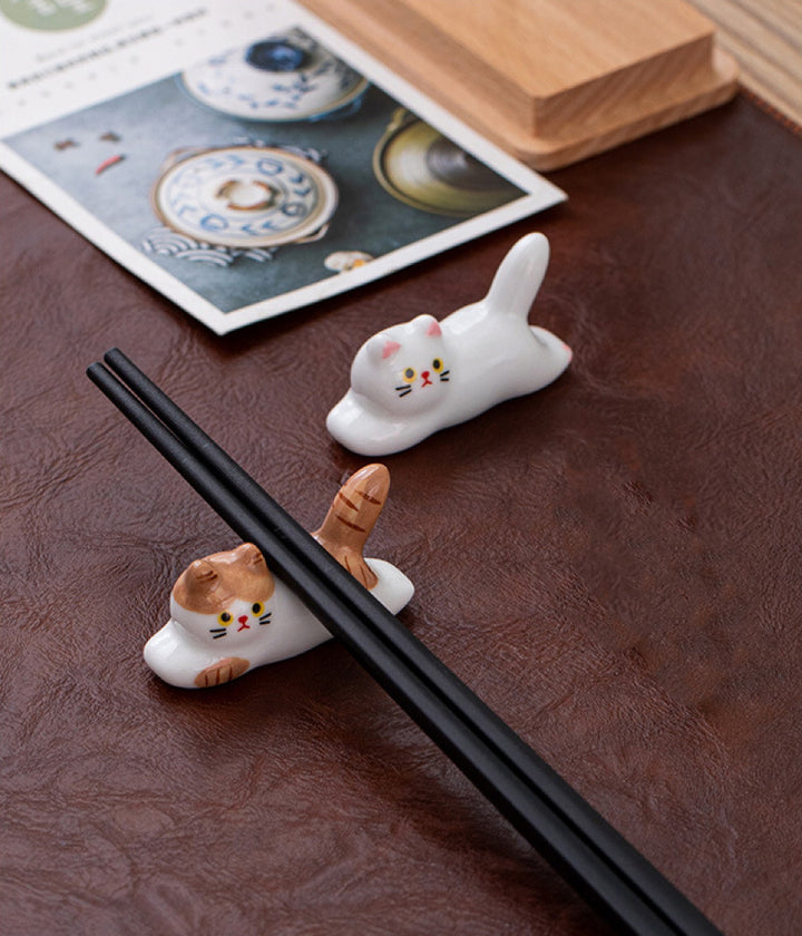 Nippon Chopstick Holder Lying Cats 4pcs