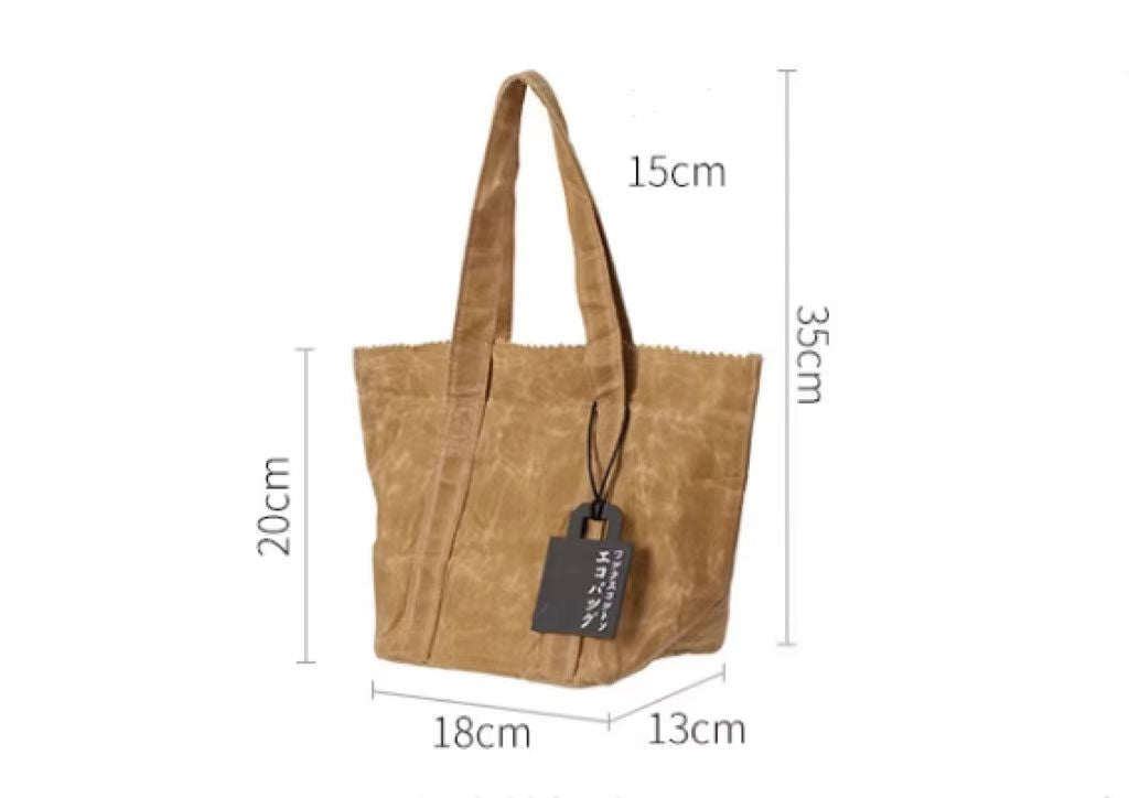 Nippon Eco-Floding Oil Waxed Fabric Tote Bag ( Beige Small）