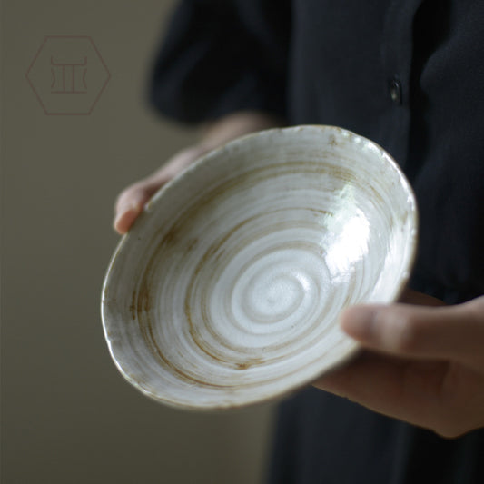 Nippon Toki Handmade Plate Tedzukuri White (shiro 14.5*3.3cm)