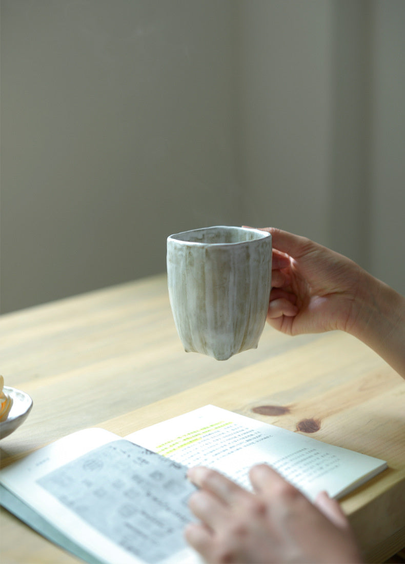 Nippon Toki Handmade Coffee/Milk Cup Tedzukuri Kohimiruku Kappu White (shiro 301-400ml)