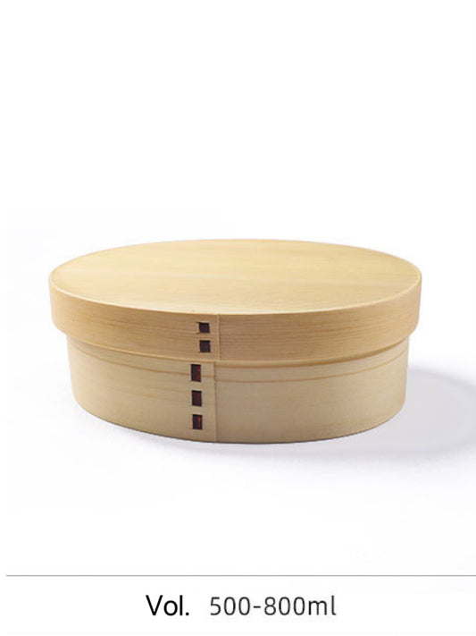 Nippon Oval light color Wooden Bento Box single layer 800ml