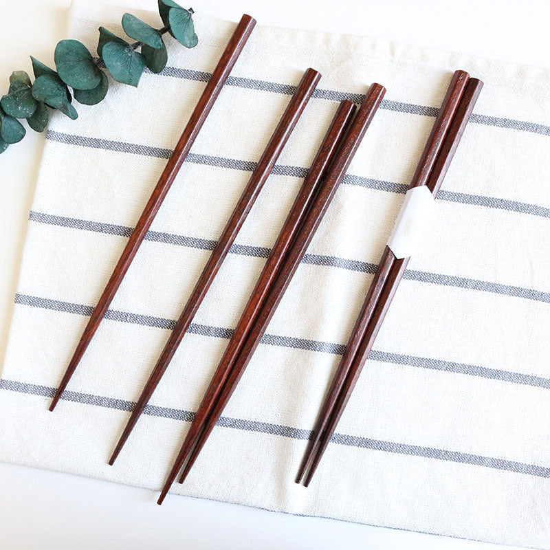 Nippon Nanmu Chopsticks Flat Headed Hexagonal 22.5cm