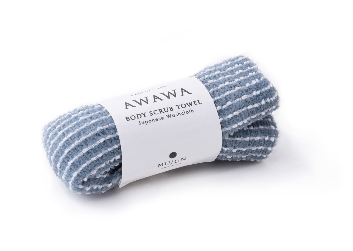 AWAWA Body Scrub Towel Japanese Washcloth Blue 60 x28 cm