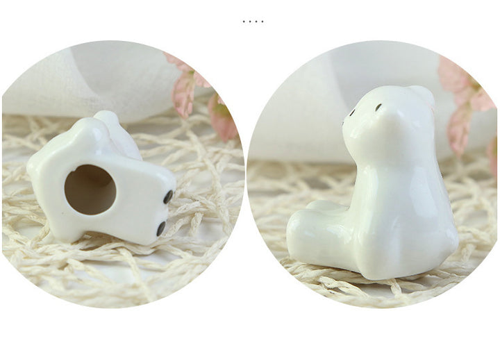 Japanese Chopstick Holder White Bear 4ps