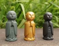 Cast iron paperweight, Jizo Protective Gold