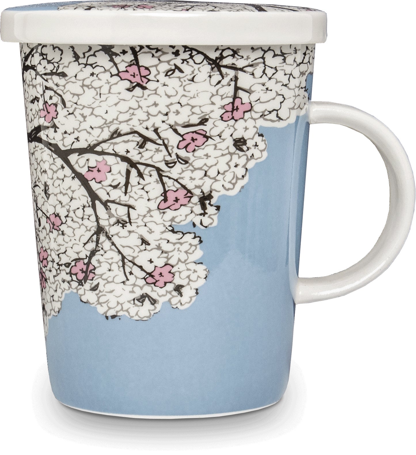 Tea cup with filter - Cherry Blossom white Ø9.5 cm | H11 cm