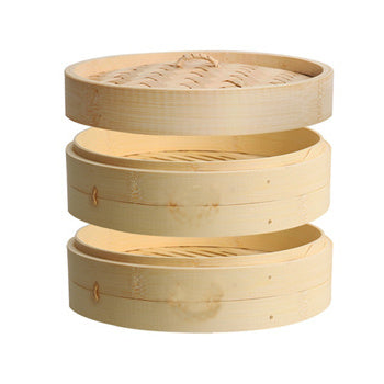 Bamboo steamer basket two baskets with lid Ø25 cm