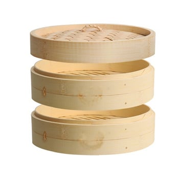 Bamboo steamer basket two baskets with lid Ø20 cm