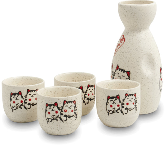 Sake set Neko Japan Cats 5pcs