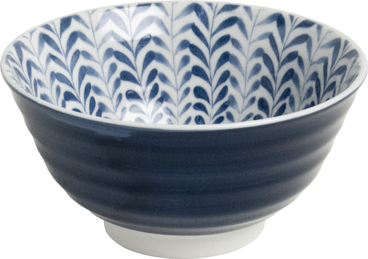 Ribbed Leaf pattern Japanese blue Ø13 cm