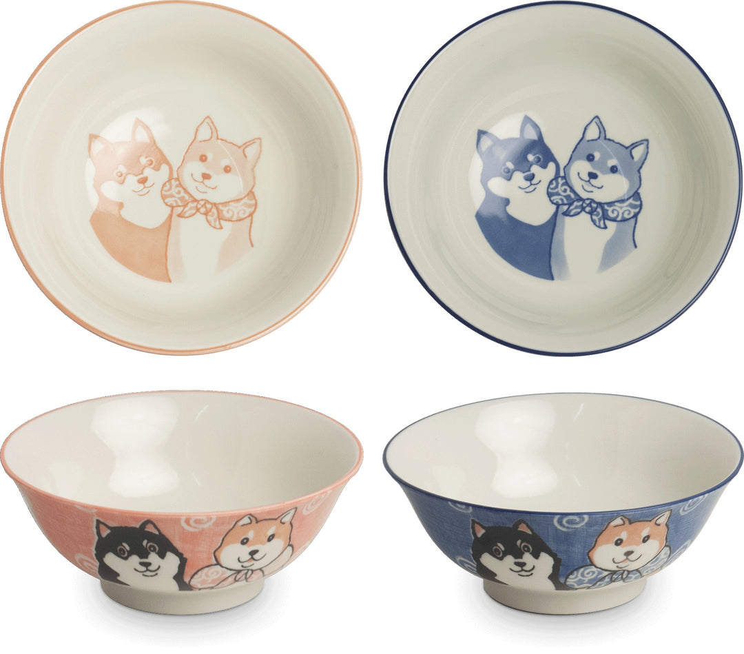 Japanese bowls Shiba Dog 2pcs. Ø19 cm | H7.5 cm