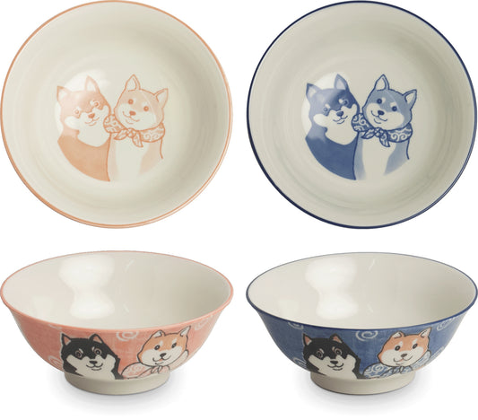 Japanese bowls Shiba Dog 2pcs. Ø21cm | H8 cm
