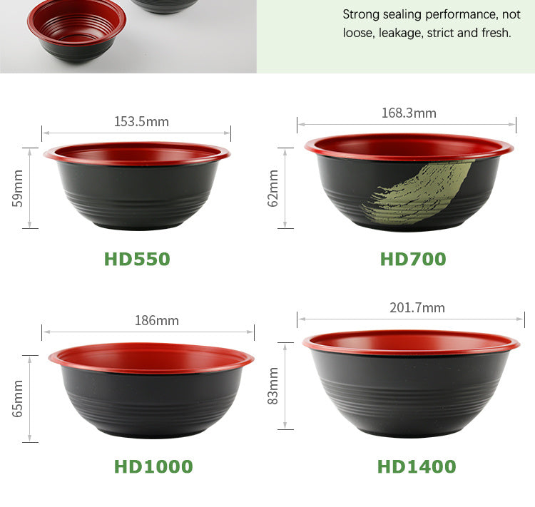 Donburi Tray and cover HD1000 1000ml 50pcs + Lit