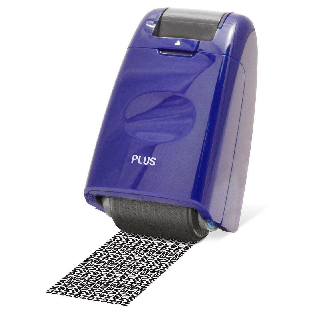 PLUS JAPAN privacy roller stamp standard, blue