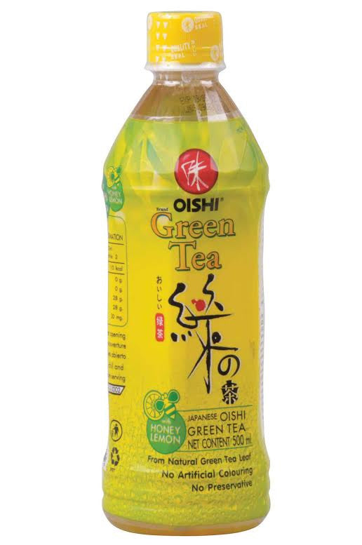 Oishi Japanese green tea with honey and lemon