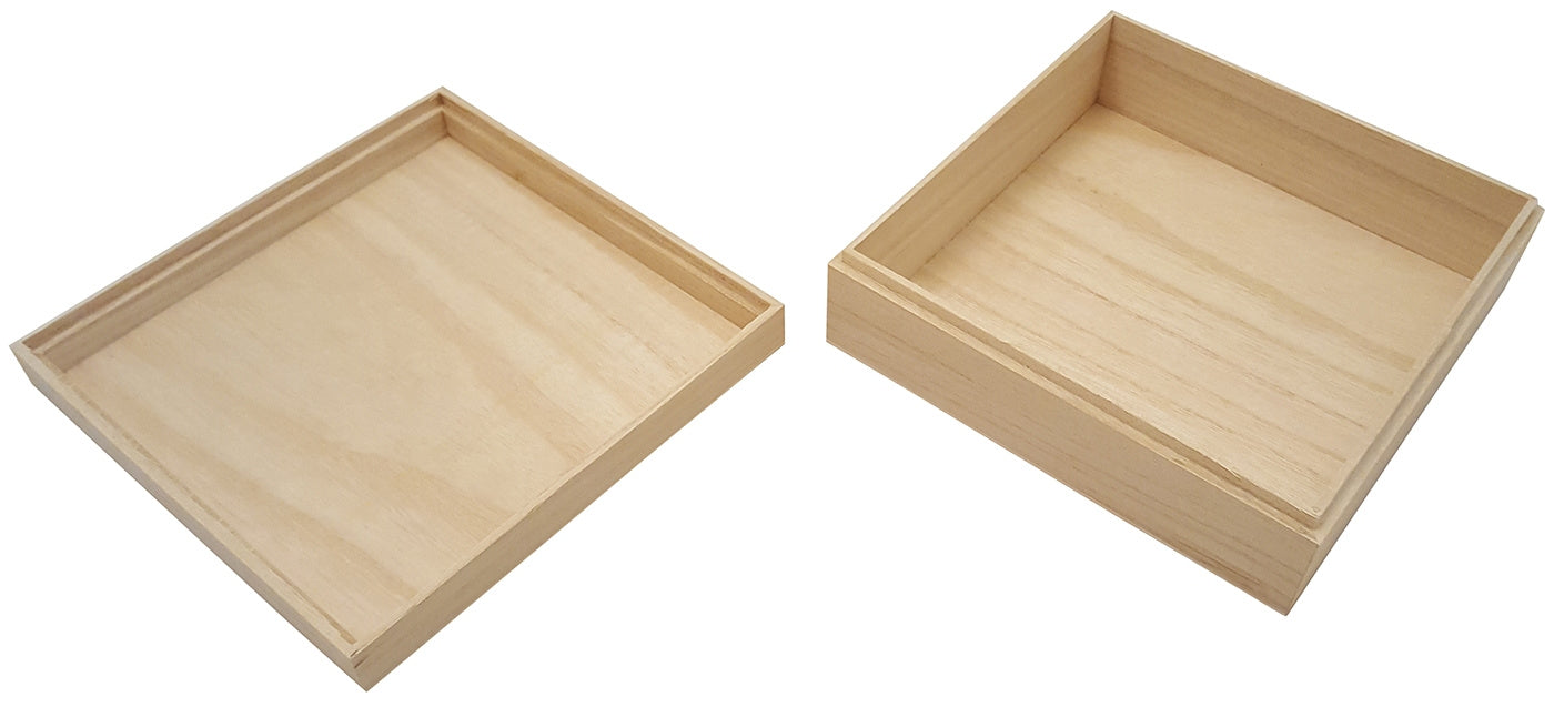 Bento Box Wood L20.9 x W20.9 x H7 cm