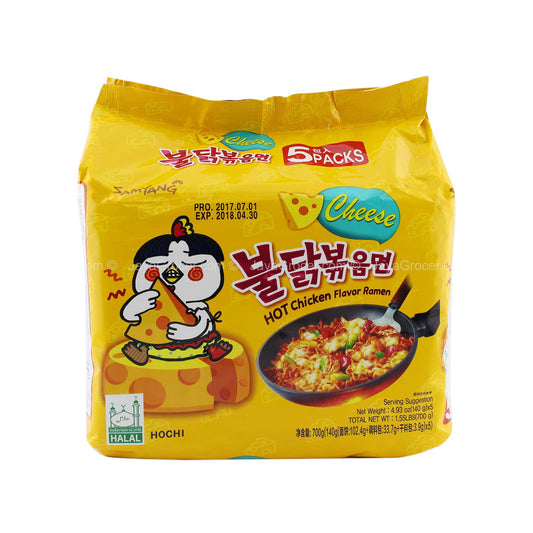 Korean Fire Noodle (Cheese)  5-PACK Hot chicken Ramen 140g