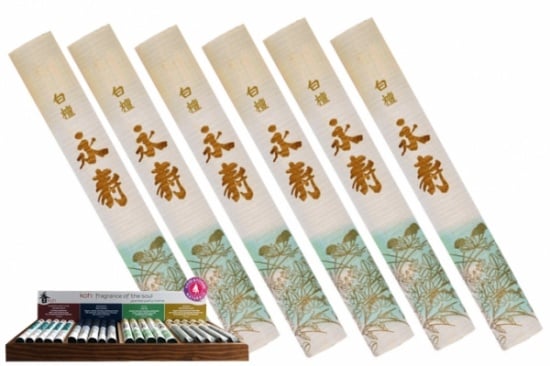 Byakudan Eiju Japanese Incense Sandalwood 8g (50 Sticks)