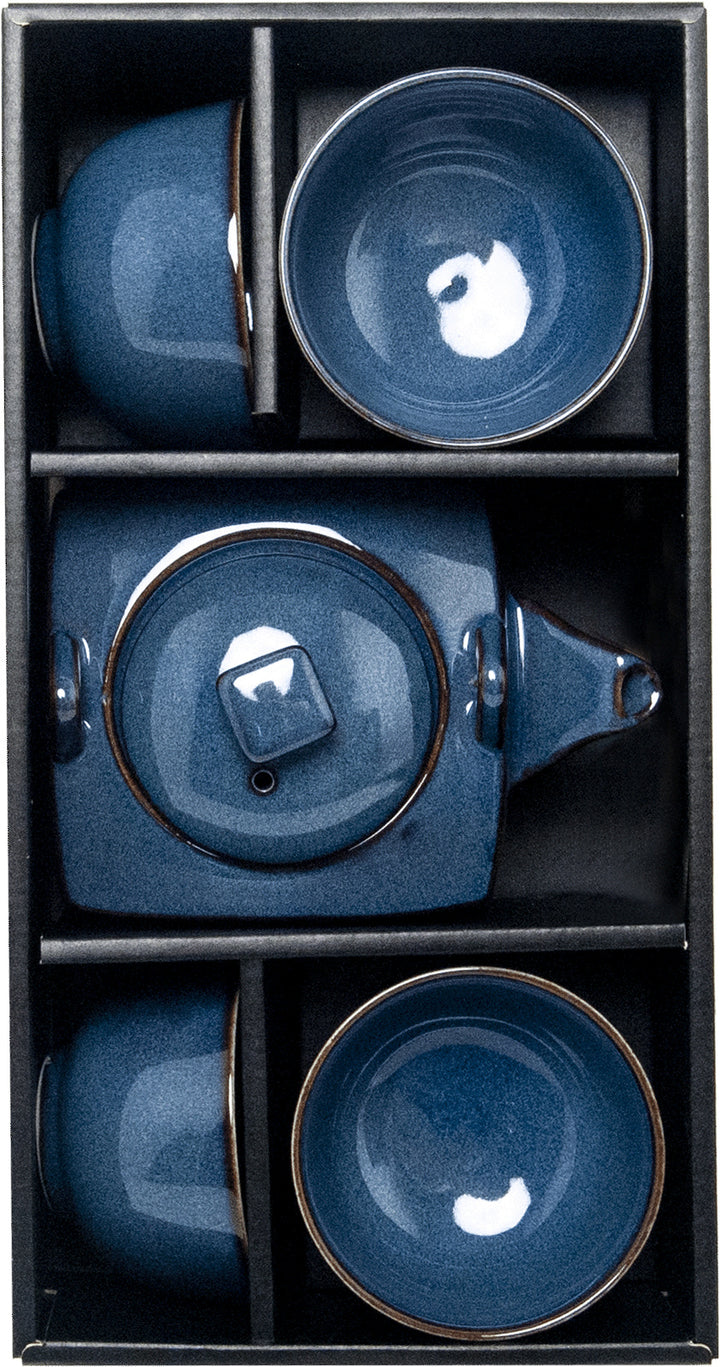 Tea set Japanese blue  Ø8,5 cm | H5,2 cm | 600 mL | 5 pcs D2