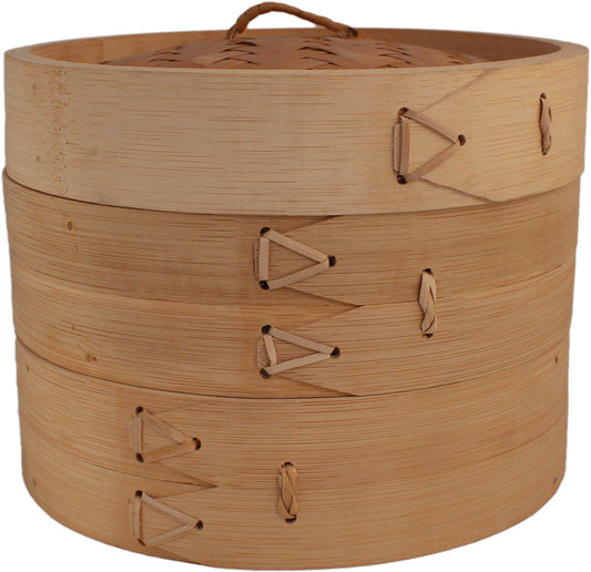 Bamboo steamer basket two baskets with lid Ø20 cm